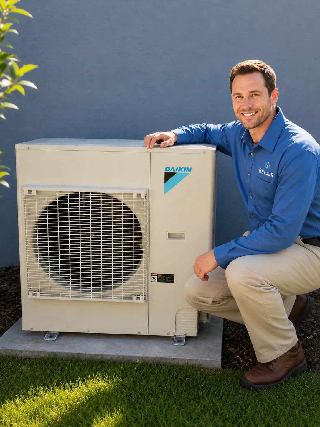 Belair HVAC Technician with Daikin AC Unit